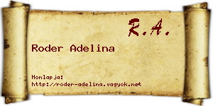 Roder Adelina névjegykártya